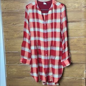 Akemi Kin button down women rayon wool blended  shirt dress size small